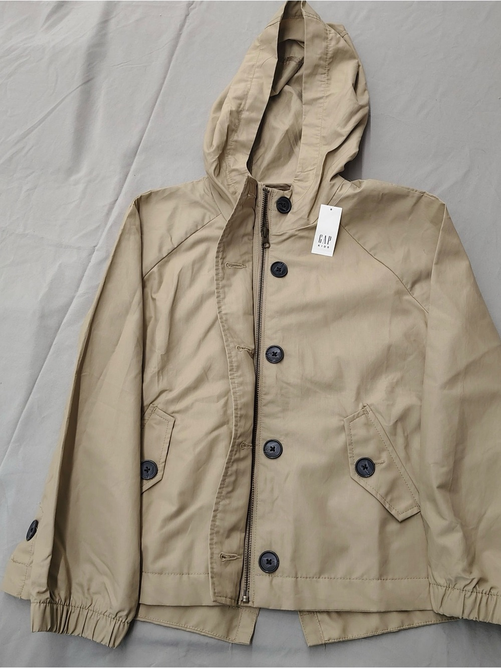 GAP Kids Hooded Windbreaker Jacket in Khaki Size 10 New with Tags
